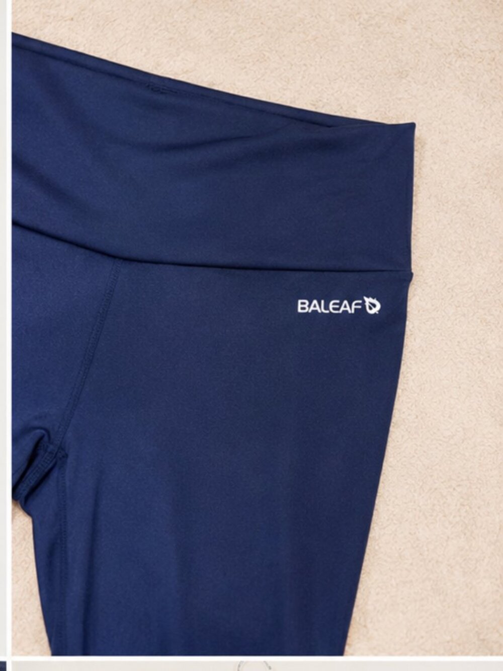 Baleaf Navy Blue High Rise Yoga Pants Leggings - Size L - Picture 7 of 7